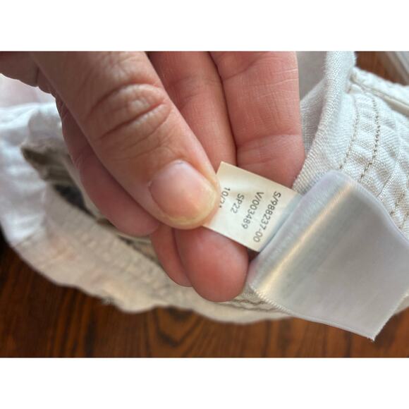 Athleta Cabo Linen Jogger Micro Cheetah Abalone Grey White Size 12 - Picture 5 of 7